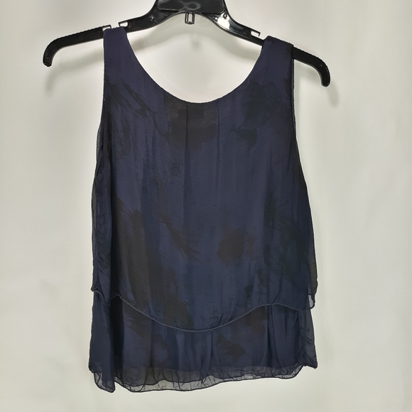 H Trend Made in Italy Size M Navy/Black 100% Silk - Picture 3 of 6